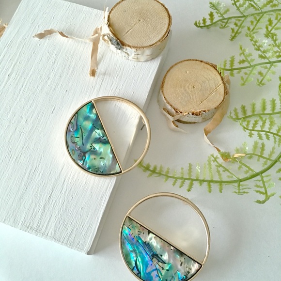 CIRCLE ACRYLIC HOOP EARRINGS - Picture 3 of 4